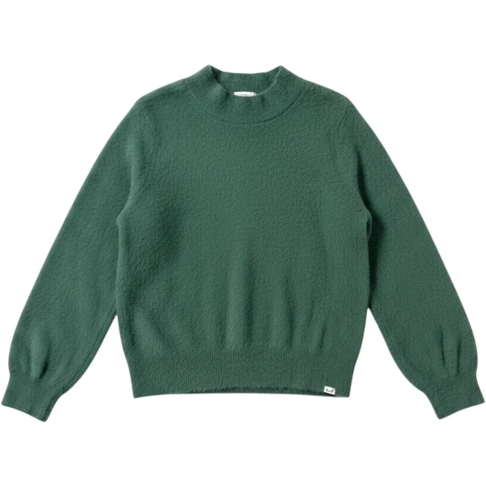 Abercrombie Kids Sweater Kids 13/14 Green Eyelash Knit Mock Neck Fuzzy Pullover